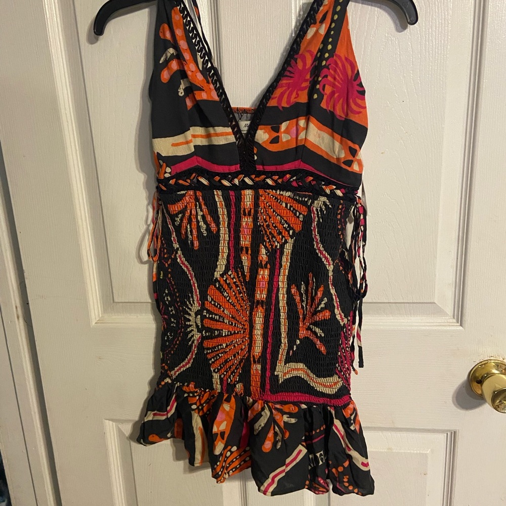 NWT Maaji Womens Mini Beach Dress Sz M Multicolor Print.